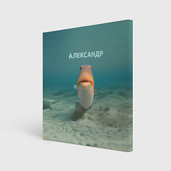 Холст квадратный Рыба - Александр, цвет: 3D-принт