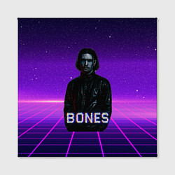 Холст квадратный Bones retrowave, цвет: 3D-принт — фото 2