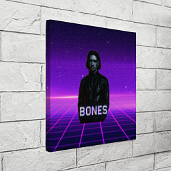 Холст квадратный Bones retrowave, цвет: 3D-принт — фото 2