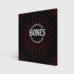 Холст квадратный Bones лого в цепях, цвет: 3D-принт