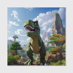 Холст квадратный Тираннозавр - Minecraft, цвет: 3D-принт — фото 2