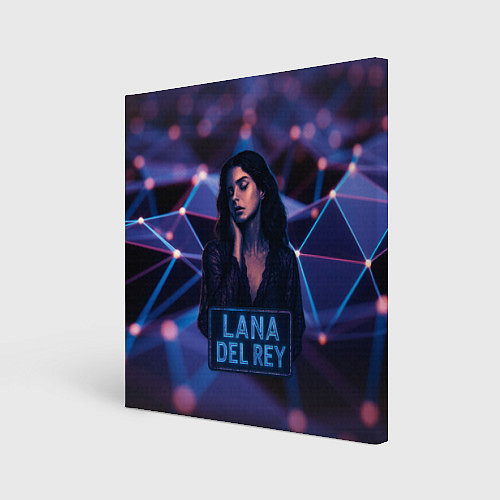 Картина квадратная Lana Del Rey и неоновая вывеска / 3D-принт – фото 1
