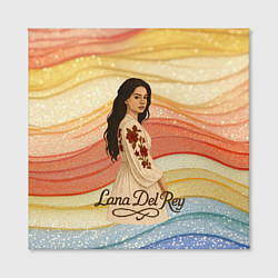 Холст квадратный Lana Del Rey в платье с цветами, цвет: 3D-принт — фото 2