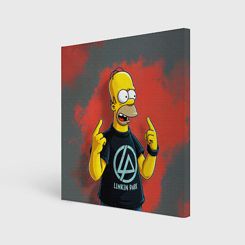 Картина квадратная Гомер в футболке Linkin Park / 3D-принт – фото 1