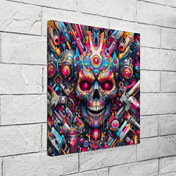 Холст квадратный Art cyber skull - ai art fantasy, цвет: 3D-принт — фото 2