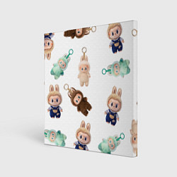 Холст квадратный Много игрушек лабубу, цвет: 3D-принт