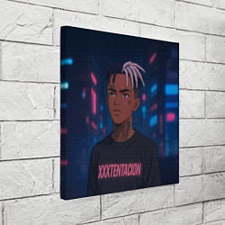 Холст квадратный XXXTentacion - Неоновый аниме арт, цвет: 3D-принт — фото 2