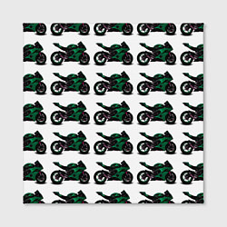 Холст квадратный Motorbike dark green, цвет: 3D-принт — фото 2