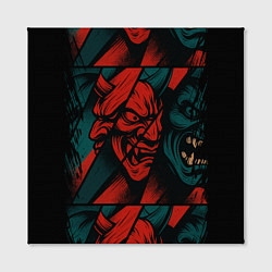 Холст квадратный Демоны Oni - нейроарт, цвет: 3D-принт — фото 2