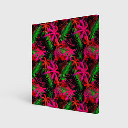 Картина квадратная Palm red pink