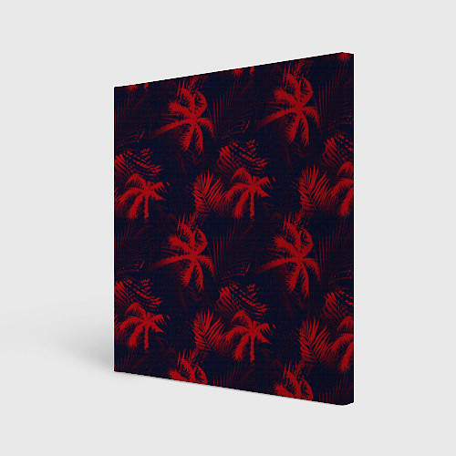 Картина квадратная Palm black red / 3D-принт – фото 1