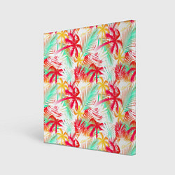 Холст квадратный Palm red yellow, цвет: 3D-принт