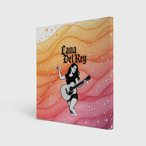 Картина квадратная Lana Del Rey в образе гитаристки / 3D-принт – фото 1