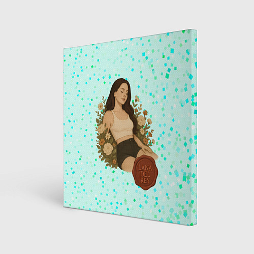 Картина квадратная Lana Del Rey сидит в цветах / 3D-принт – фото 1