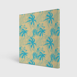 Картина квадратная Palm light blue beige