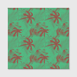 Холст квадратный Palm brown turquoise, цвет: 3D-принт — фото 2