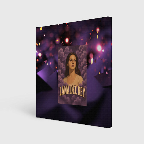 Картина квадратная Lana Del Rey в фиолетовых облаках / 3D-принт – фото 1