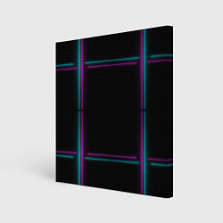 Картина квадратная Neon pink light blue