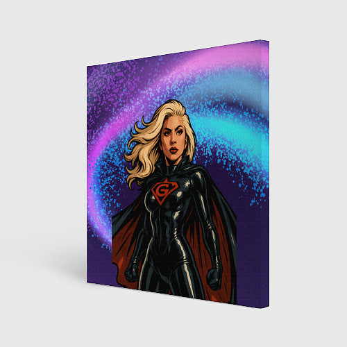 Картина квадратная Леди Гага в костюме супергероя / 3D-принт – фото 1
