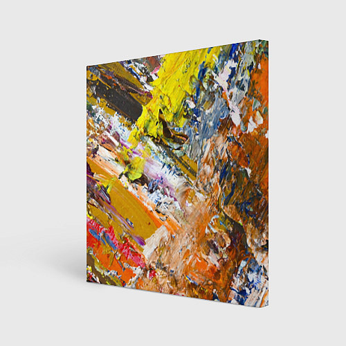 Картина квадратная Живая Абстракция: Поток Цветов и Форм в Постоянном / 3D-принт – фото 1