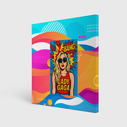 Холст квадратный Леди Гага в стиле комиксов, цвет: 3D-принт