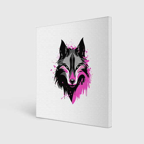 Картина квадратная Розовая голова волка / 3D-принт – фото 1