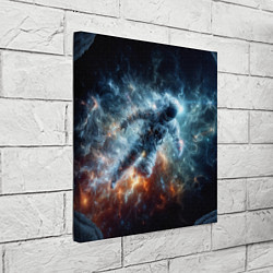 Холст квадратный Космонавт парит в космосе среди звезд, цвет: 3D-принт — фото 2