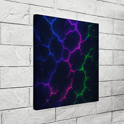 Холст квадратный Неоновый разлом, цвет: 3D-принт — фото 2