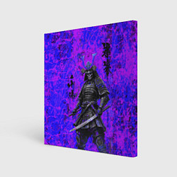 Холст квадратный Призрак самурай - неоновые краски, цвет: 3D-принт