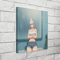 Холст квадратный Дандадан бабушка в ванной, цвет: 3D-принт — фото 2