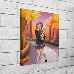 Холст квадратный Сиратори Айра Дандадан с щенком, цвет: 3D-принт — фото 2
