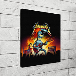 Холст квадратный Bender is a hard rock guitarist - Futurama, цвет: 3D-принт — фото 2