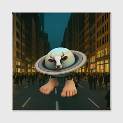 Холст квадратный Ла Вака Сатурно Сатурнита мем, цвет: 3D-принт — фото 2