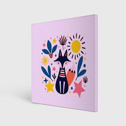 Холст квадратный Под солнцем и звёздами, цвет: 3D-принт