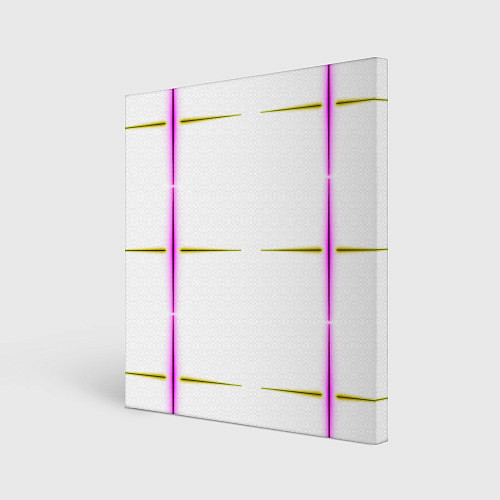 Картина квадратная Color white pink yellow stripes / 3D-принт – фото 1