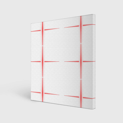 Картина квадратная Color white red stripes / 3D-принт – фото 1