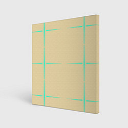 Холст квадратный Color beige green stripes, цвет: 3D-принт