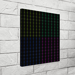 Холст квадратный Color black multicolored stripes, цвет: 3D-принт — фото 2