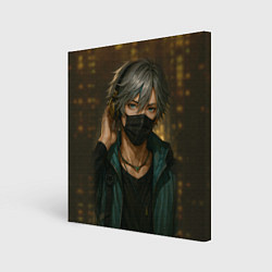 Холст квадратный Красивый парень в маске, цвет: 3D-принт