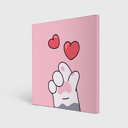 Картина квадратная Cats hands with hearts