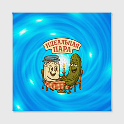 Холст квадратный Молоко и огурец - идеальная пара, цвет: 3D-принт — фото 2