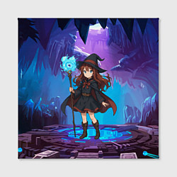 Холст квадратный Аниме девочка маг с волшебных посохом, цвет: 3D-принт — фото 2