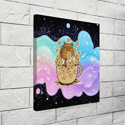 Холст квадратный Менеджер капибара в кружке в стикерах, цвет: 3D-принт — фото 2