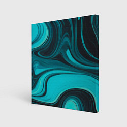 Холст квадратный Мраморный малахитовый узор из изумрудных разводов, цвет: 3D-принт