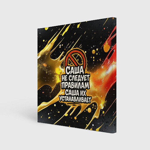 Картина квадратная Саша не следует правилам - Саша их устанавливает / 3D-принт – фото 1