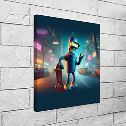 Холст квадратный Сынишка Бендера крутой скейтбордист, цвет: 3D-принт — фото 2