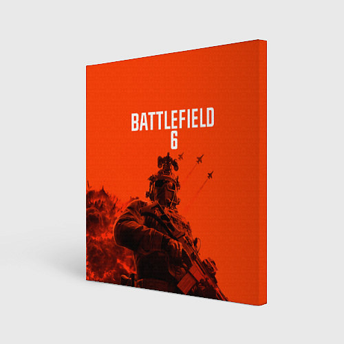 Картина квадратная Солдат и самолеты Battlefield 6 / 3D-принт – фото 1