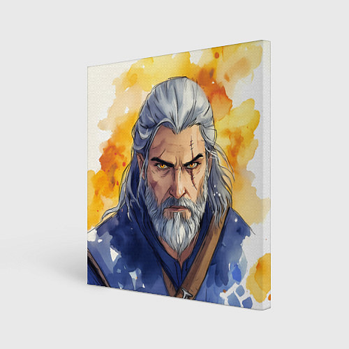 Картина квадратная Ведьмак нарисованный красками / 3D-принт – фото 1