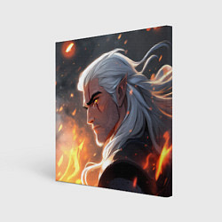Холст квадратный Ведьмак в аниме стиле, цвет: 3D-принт