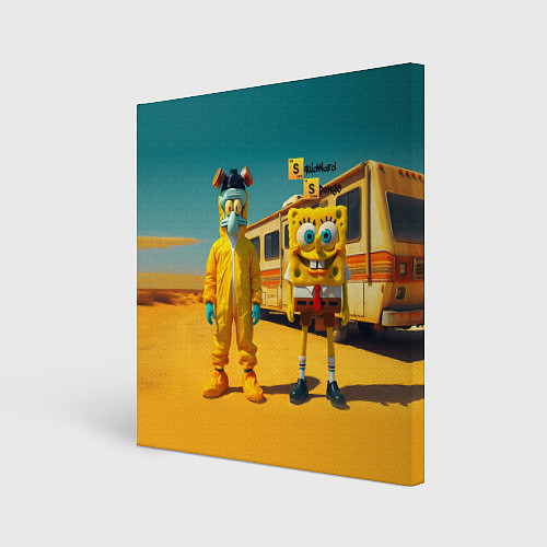 Картина квадратная Sponge Bob and Squidward - Breaking bad / 3D-принт – фото 1